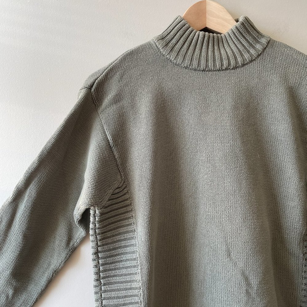 Orly | Sage Green Cotton Turtleneck Sweater - Size L - Picture 2 of 10